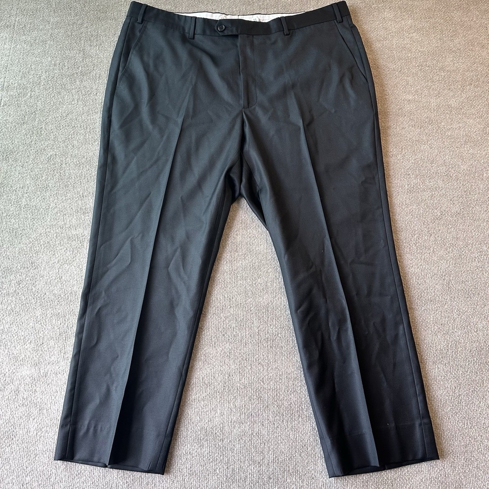 $229 Santorelli Roma Loro‎ Mens 42 Dress Pants Super 110s Flat Front 100% Wool